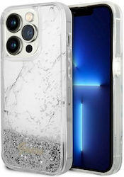 Guess Marble Silicone Back Cover White (iPhone 14 Pro Max)