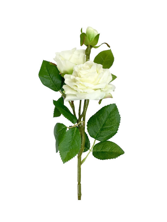 Rose branch 52cm - White