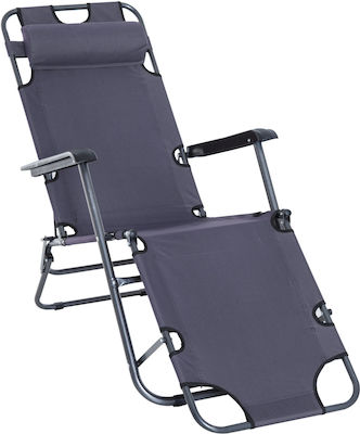 Outsunny Lounger-Armchair Beach Aluminium Gray 135x60x89cm