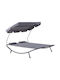 Sunbed Double Metal with Sunshade & Wheels Gray 200x170x134cm.