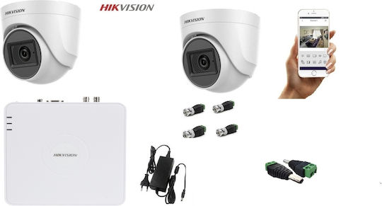 Hikvision Surveillance System 2 Cameras Cameras Analog with Recorder