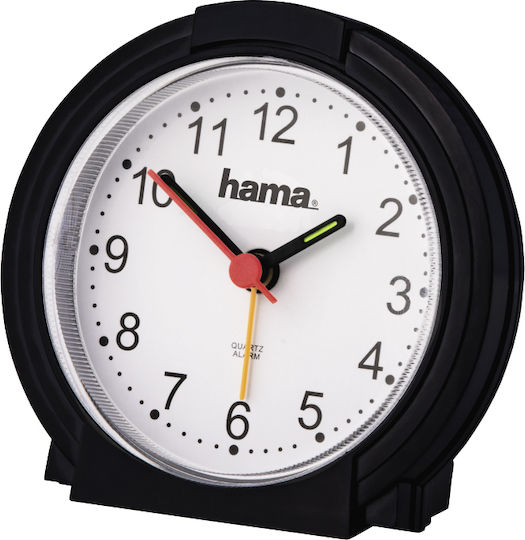 HAMA Analog Plastic Black Tabletop Clock HAMA Analog Plastic Black Tabletop Clock