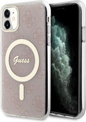Guess MagSafe Umschlag Rückseite Silikon Rosa (iPhone 11) GUHMN61H4STP