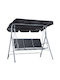 Garten & Veranda Schaukel mit Basis 3 Sitze Metallisch Gray L170xB110xH153cm