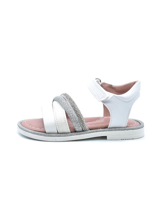 Bibelot Kinder Leder anatomische Sandalen für Mädchen Weiß σχ. 54