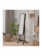 vidaXL Boden- oder Standspiegel mit Schwarzem Holzrahmen & LED Beleuchtung 146x37cm