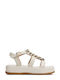 Guess Flatforms Leather Women's Sandals Beige
