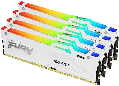 Kingston Fury Beast RGB 128GB DDR5 RAM mit 4 Modulen (4x32GB) und Geschwindigkeit 5200 für Schreibtisch