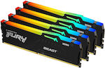 Kingston Fury Beast RGB 128GB DDR5 RAM με 4 Modules (4x32GB) και Ταχύτητα 5200 για Desktop