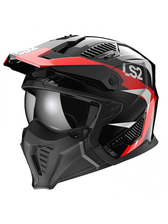 LS2 OF606 Drifter Modular Helmet ECE 22.06 1300gr Triality Red 366062031