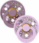 Bibs Pacifiers Rubber X Liberty Chamomile Lawn - Violet Sky Mix for 0-6 months 2pcs