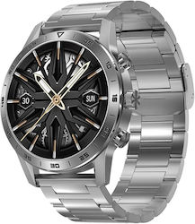 Microwear DT70 Pro Неръждаема стомана 48мм Смарт часовник с Пулсомер (Silver Steel)