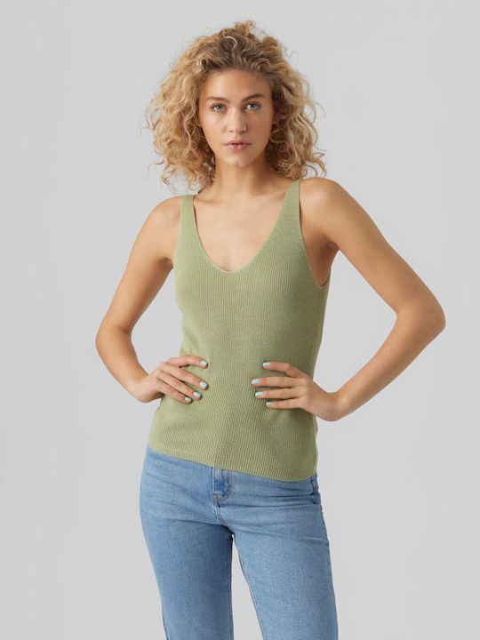 Vero Moda Bluza de Damă de Vară Fără mâneci Verde