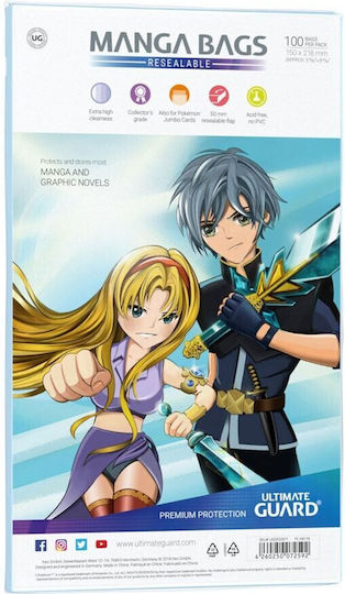 Ultimate Guard Plastic Sleeves for Comics 100pcs Guard Manga Bags Resealable 100pcs
