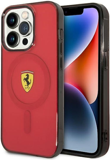Ferrari Translucent Magsafe Задна корица Силикон Червен (iPhone 14 Pro Max)