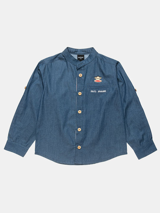 Alouette Kids One Color Denim Shirt Blue