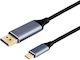 Andowl Qhd614 Video Cable USB-C male - DisplayPort Μαύρο 2m Q-HD614