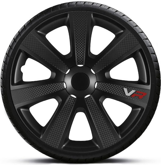 4Racing Τάσι Αυτοκινήτου VR Carbon 1τμχ 15" Μαύρο