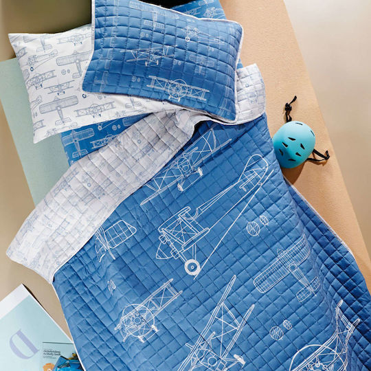 Kentia Hawk Kids Pillowcase Set 52x72cm Blue - Beige