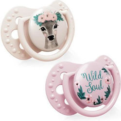 Lovi Baby Πιπίλες Σιλικόνης για 6-18 μηνών Wild Soul Μπεζ - Ροζ 2τμχ