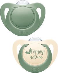 Nuk Enjoy Nature Silicone Pacifiers Beige - Green for 6-18 Months 2 Pieces