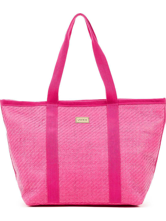 Verde 14-173 Stroh Strandtasche Fuchsia
