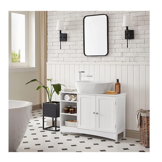 Vasagle Waschtisch ohne Waschbecken L90xB30xH60cm Weiß