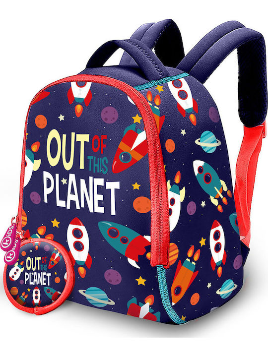Kids Licensing Out of Planet Σχολική Τσάντα Πλάτης Νηπιαγωγείου Πολύχρωμη με Θήκη για Παγούρι