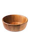 Leone Wooden Salad Bowl Brown 21x21x7cm