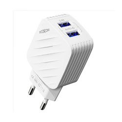 Moxom Зарядно без кабел с 2 USB-A порта Бял (MX...