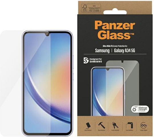 PanzerGlass Ultra-Wide Fit Закалено стъкло за цялото лице (Galaxy A34) 7327