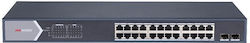 Hikvision DS-3E1526P-SI Verwaltet L2 PoE+ Switch mit 24 Ports Gigabit (1Gbps) Ethernet und 2 SFP Ports