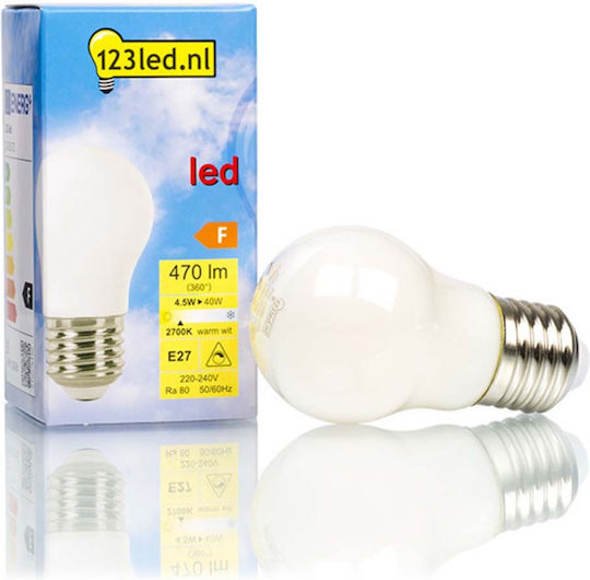 123led Λάμπα LED 4.5W για Ντουί E27 Θερμό Λευκό 470lm Dimmable