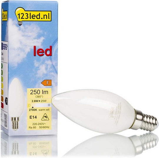 123led Λάμπα LED 2.8W για Ντουί E14 Θερμό Λευκό 250lm Dimmable