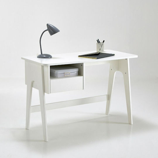 Adil Kids Desk made of Melamine White 110x55x76cm