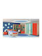 Kids Bedroom Set Smile Red Oak 8pcs with Bed for Mattress 110x190cm