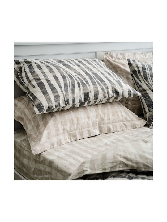 Charalambidis Textiles Safari Σετ Μαξιλαροθήκες με Φάσα Γκρι 52x72εκ.