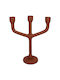 ArteLibre Candle Holder Aluminum Αλουμινένιο 3 Seats in Red Color 23.5x10x28.5cm 1pcs