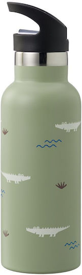 Fresk Kids Water Bottle Thermos Stainless Steel with Straw Green 500ml