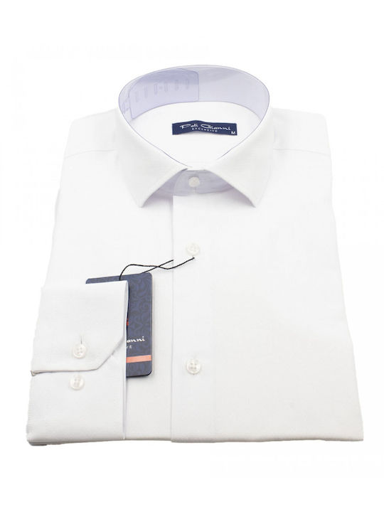 Poli Gianni Men's Shirt with Long Sleeves White -1
