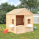 vidaXL Wooden Kids Playhouse Brown 125x120x132cm