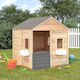 vidaXL Wooden Kids Playhouse Brown 125x120x132cm