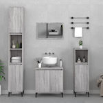 vidaXL Cabinet de baie fără chiuvetă L58xl33xH60cm & 2 Dulapuri Sonoma