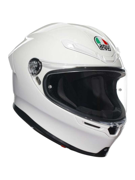 AGV K6 S Solid White Motorradhelm Volles Gesicht ECE 22.06 1255gr