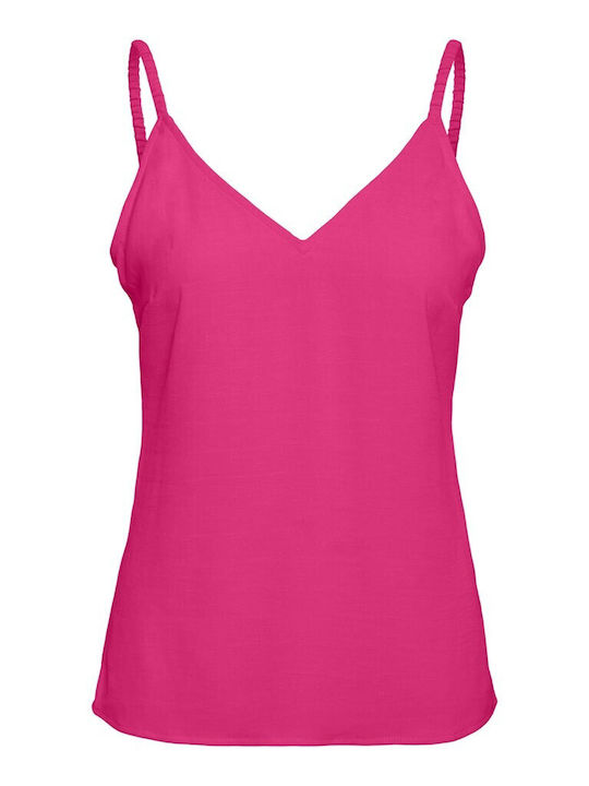 Vero Moda Damen Sommer Bluse mit Trägern & V-Ausschnitt Rosa