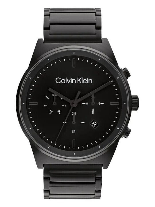 Calvin Klein Impressive Herrenuhr 44mm Chronograph Batterie mit Schwarz Metallarmband