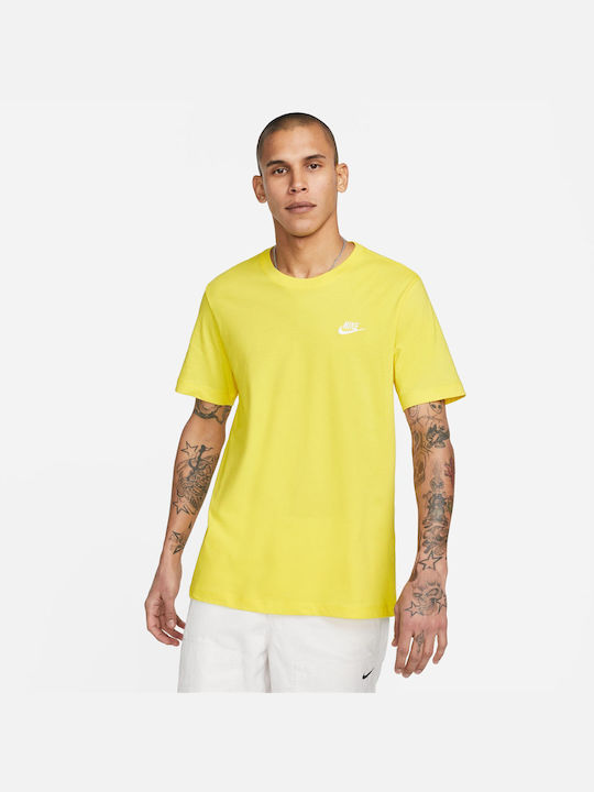Nike Αθλητικό Ανδρικό T-shirt Κίτρινο με Λογότυπο