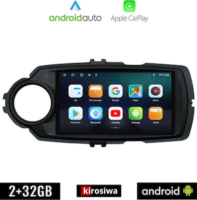 Kirosiwa Sistem Audio Auto pentru Toyota Yaris 2011-2015 (Bluetooth/USB/AUX/WiFi/GPS/Apple-Carplay/Android-Auto) cu Ecran Tactil 9"