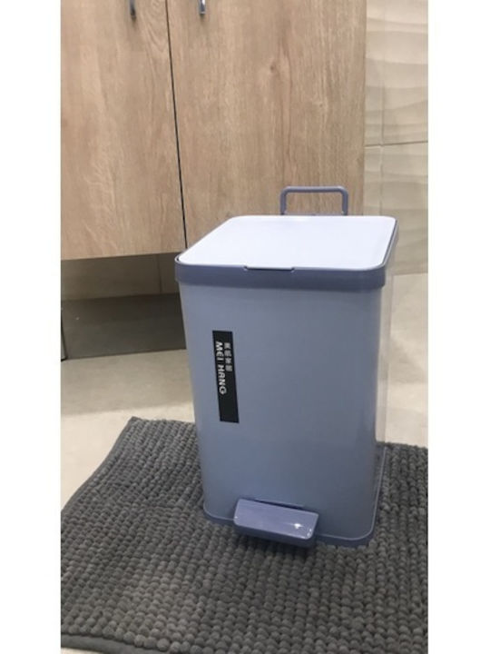 Lalos Plastic Toilet Bin with Soft Close Lid Light Blue