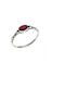 Silver ring with oval ruby stone